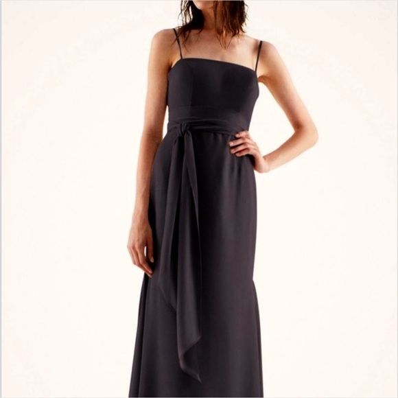 NEW Vera Wang WHITE Gown 4 Black Godets  Formal Whimsygoth Dark Romantic - Picture 6 of 13